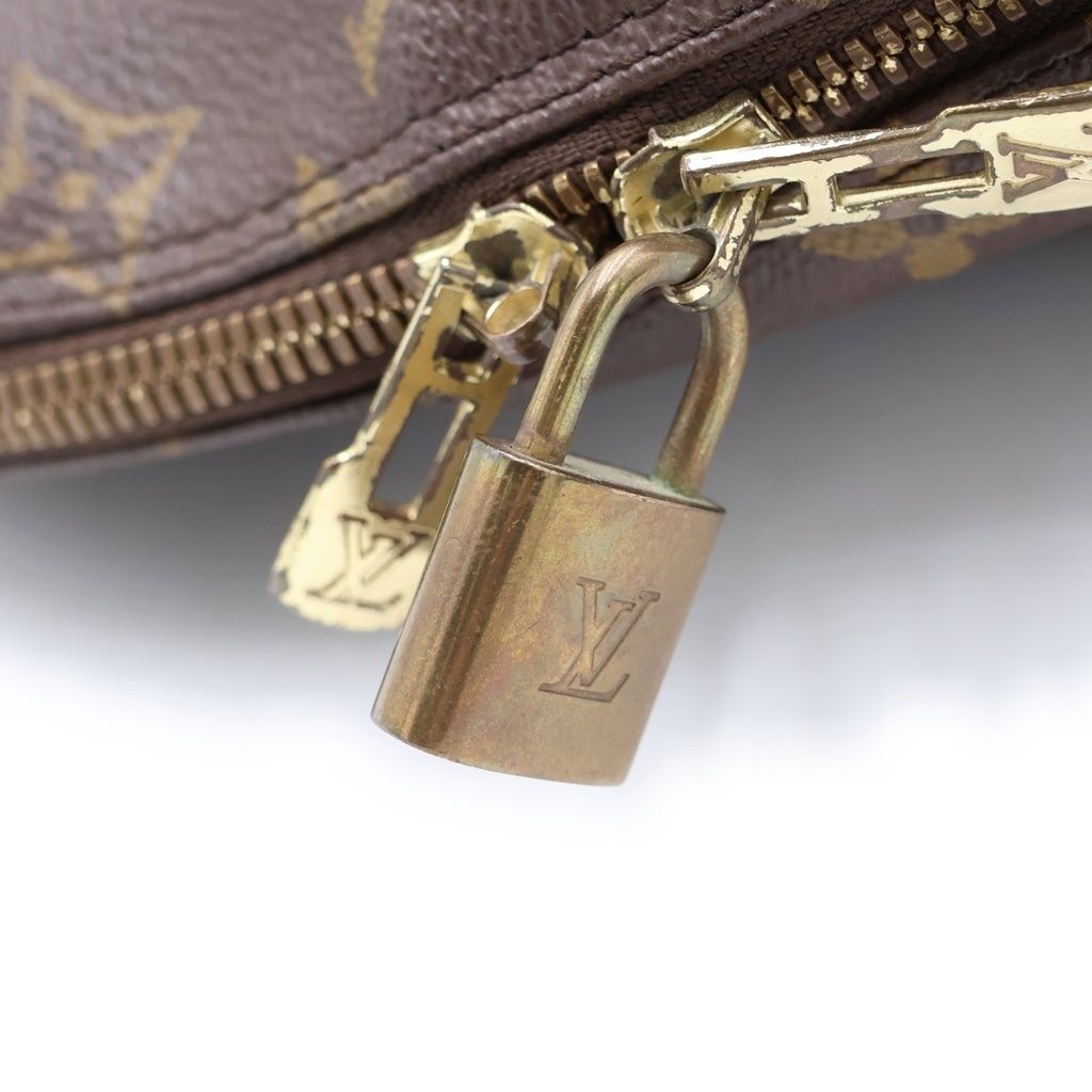 Louis Vuitton Monogram Alma Handbag Brown Leather Gold