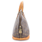 Louis Vuitton Monogram Alma Handbag Brown Leather Gold