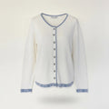 Dior Eg8 Long Sleeve Knit Cardigan CD Logo Bicolor L White
