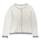 Dior Eg8 Long Sleeve Knit Cardigan CD Logo Bicolor L White — view 3