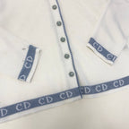 Dior Eg8 Long Sleeve Knit Cardigan CD Logo Bicolor L White — view 5