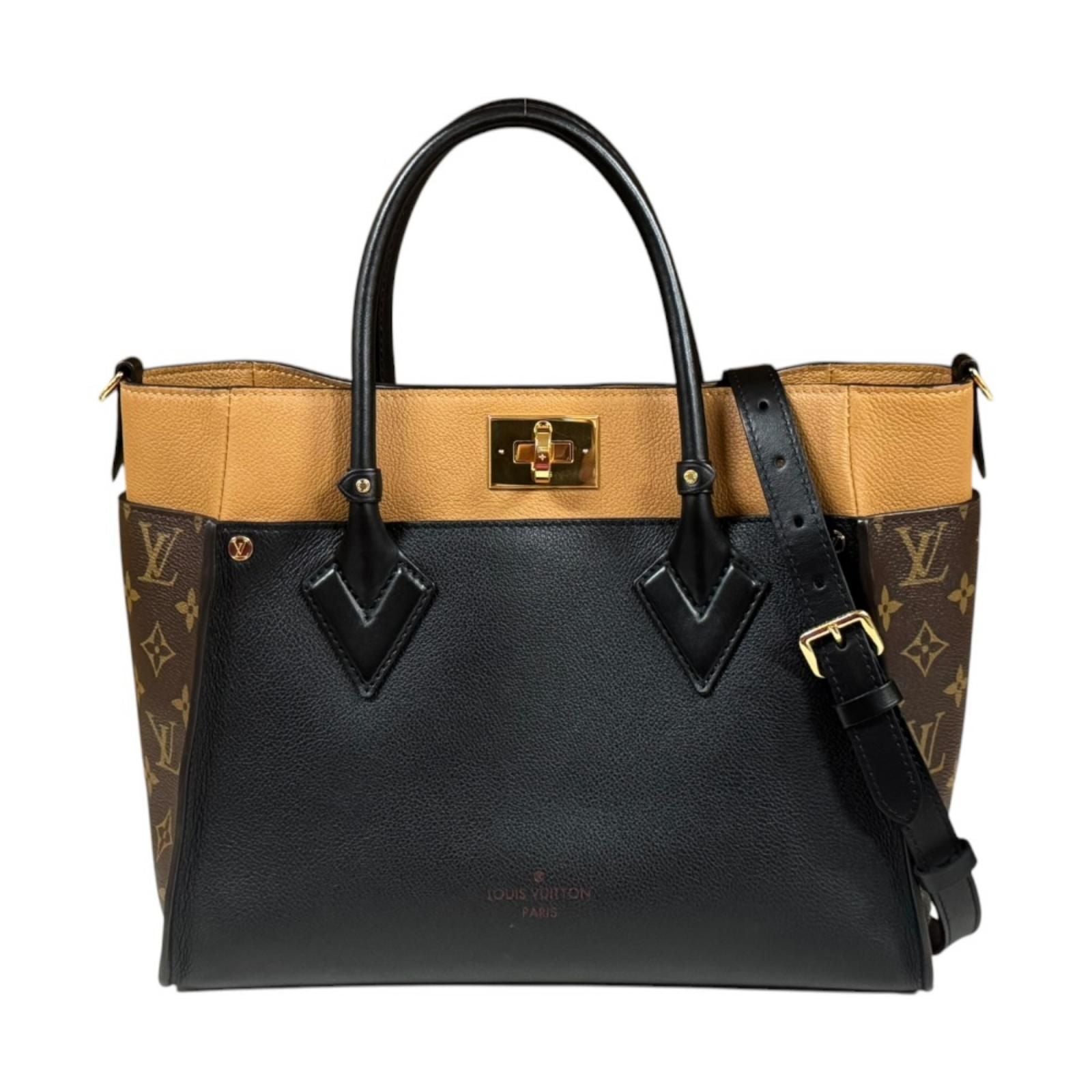 Louis Vuitton on My Side MM Monogram Shoulder Bag Leather Black