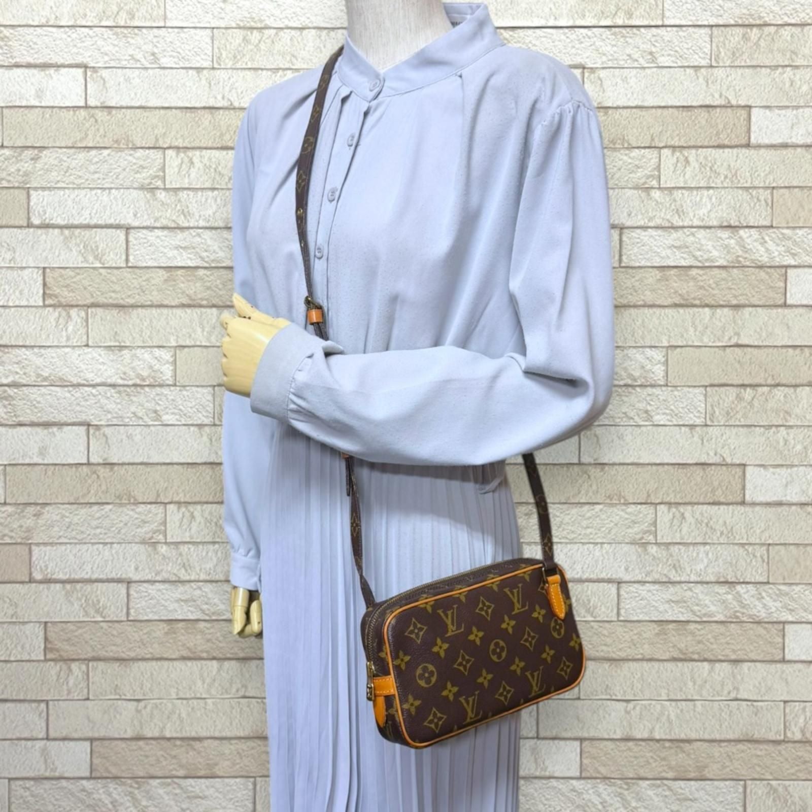 Louis Vuitton Pochette Maroulis Bandouliere Monogram Shoulder Bag Canvas Brown — view 2