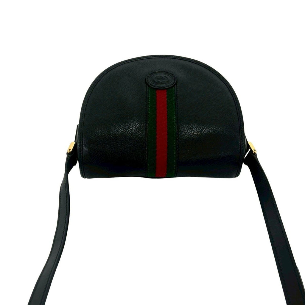 Gucci Vintage Sherry Line GG Logo Leather Shoulder Bag Pochette Black — view 4