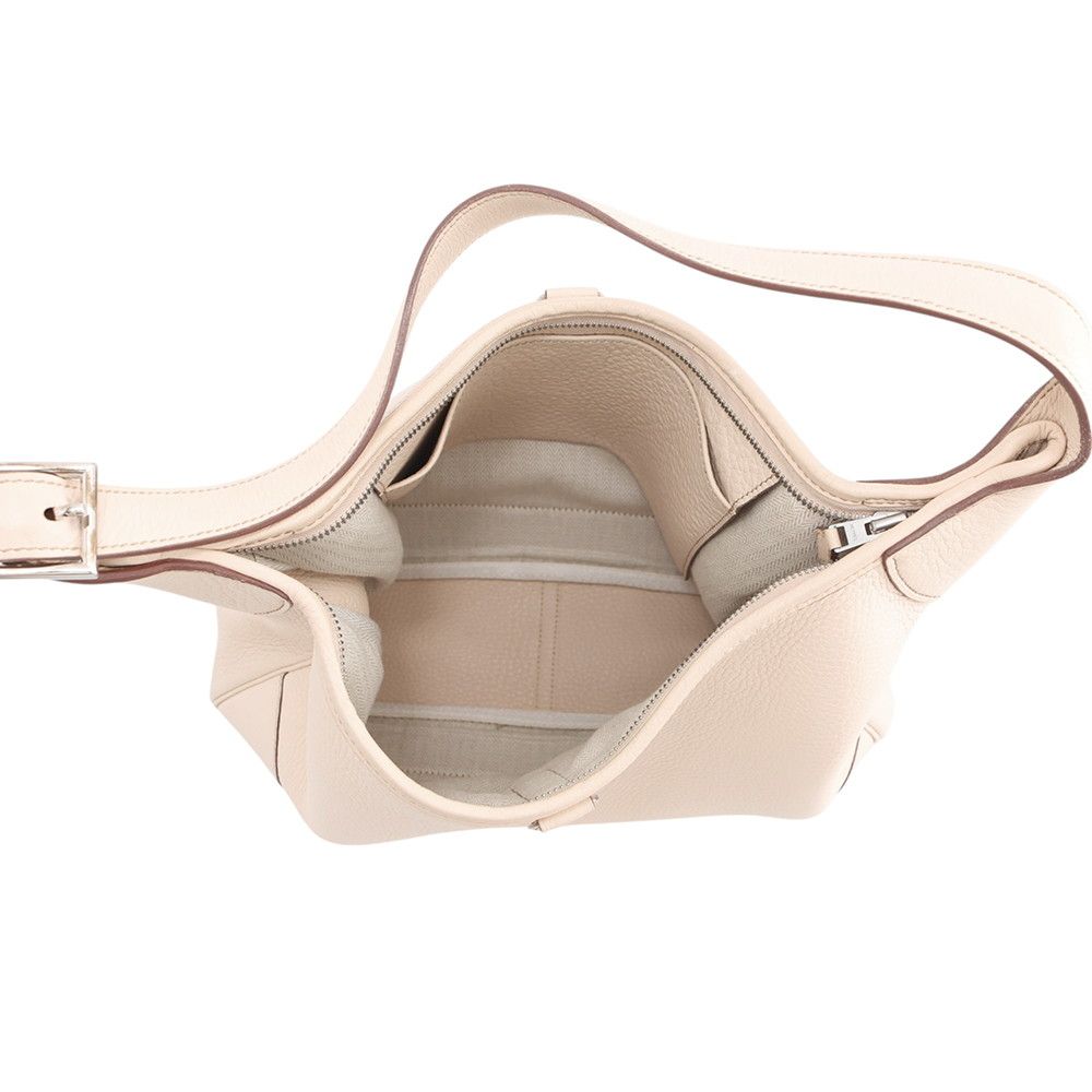 Hermes Shoulder Bag Trim 35 Ivory Silver Taurillon Clemence — view 5