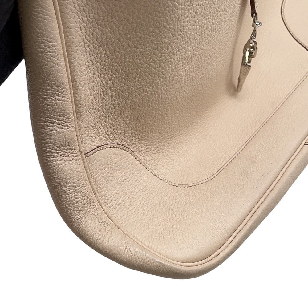 Hermes Shoulder Bag Trim 35 Ivory Silver Taurillon Clemence — view 7