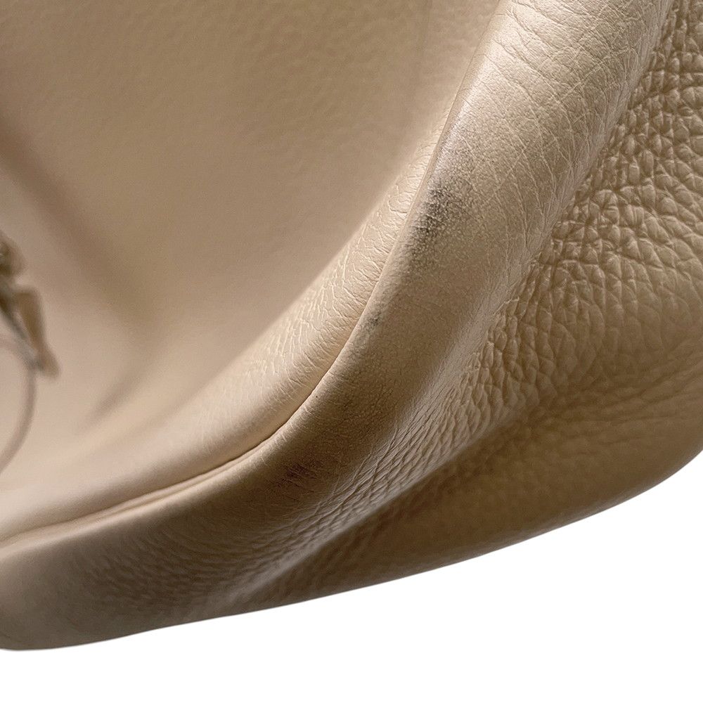 Hermes Shoulder Bag Trim 35 Ivory Silver Taurillon Clemence — view 8