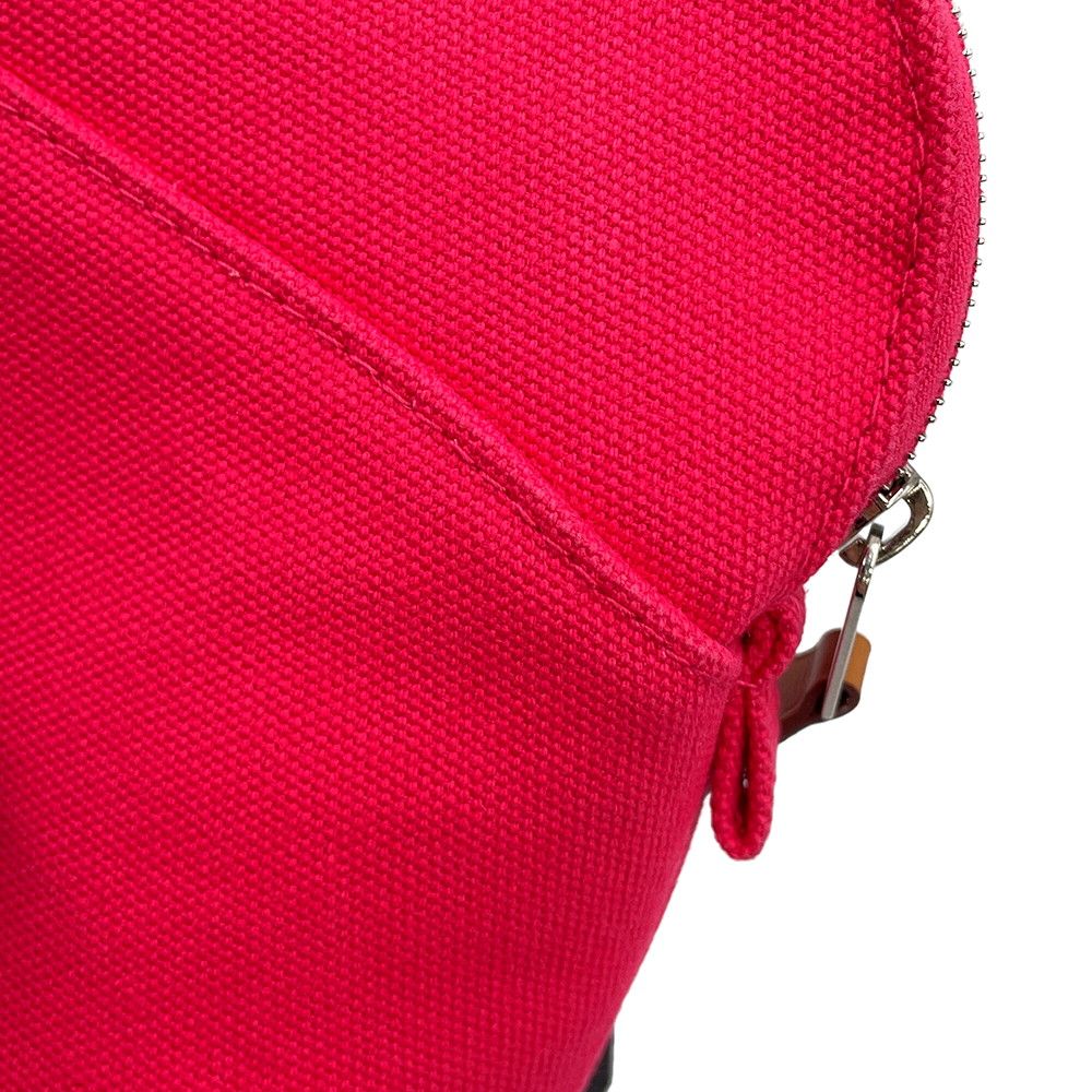 Hermes Pouch Bolide PM Hibiscus Silver Canvas Case — view 9