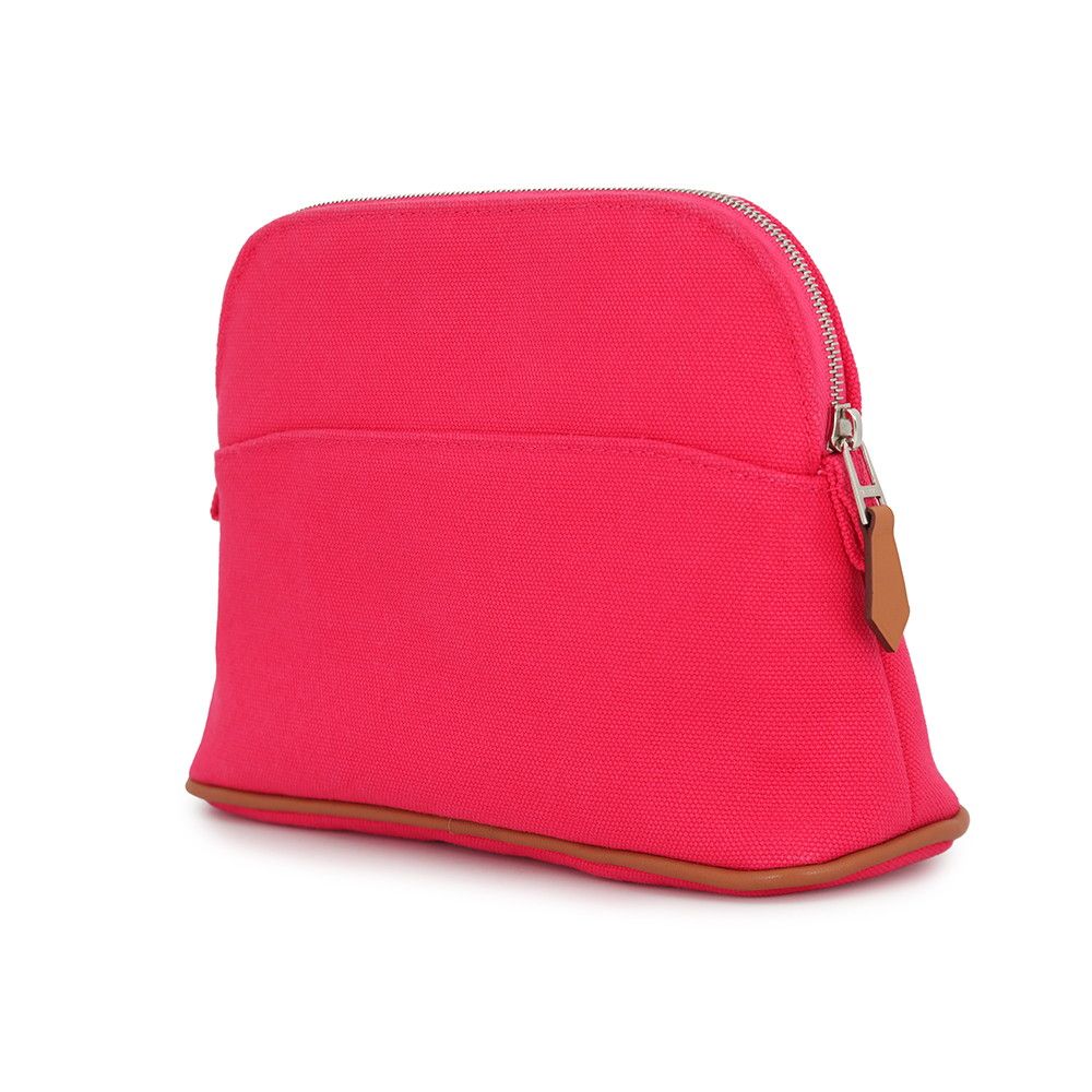 Hermes Pouch Bolide PM Hibiscus Silver Canvas Case — view 2
