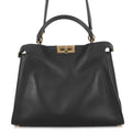 Fendi Peekaboo Essential Leather 2-Way Shoulder Bag Black