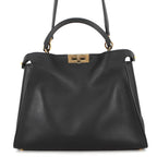 Fendi Peekaboo Essential Leather 2-Way Shoulder Bag Black
