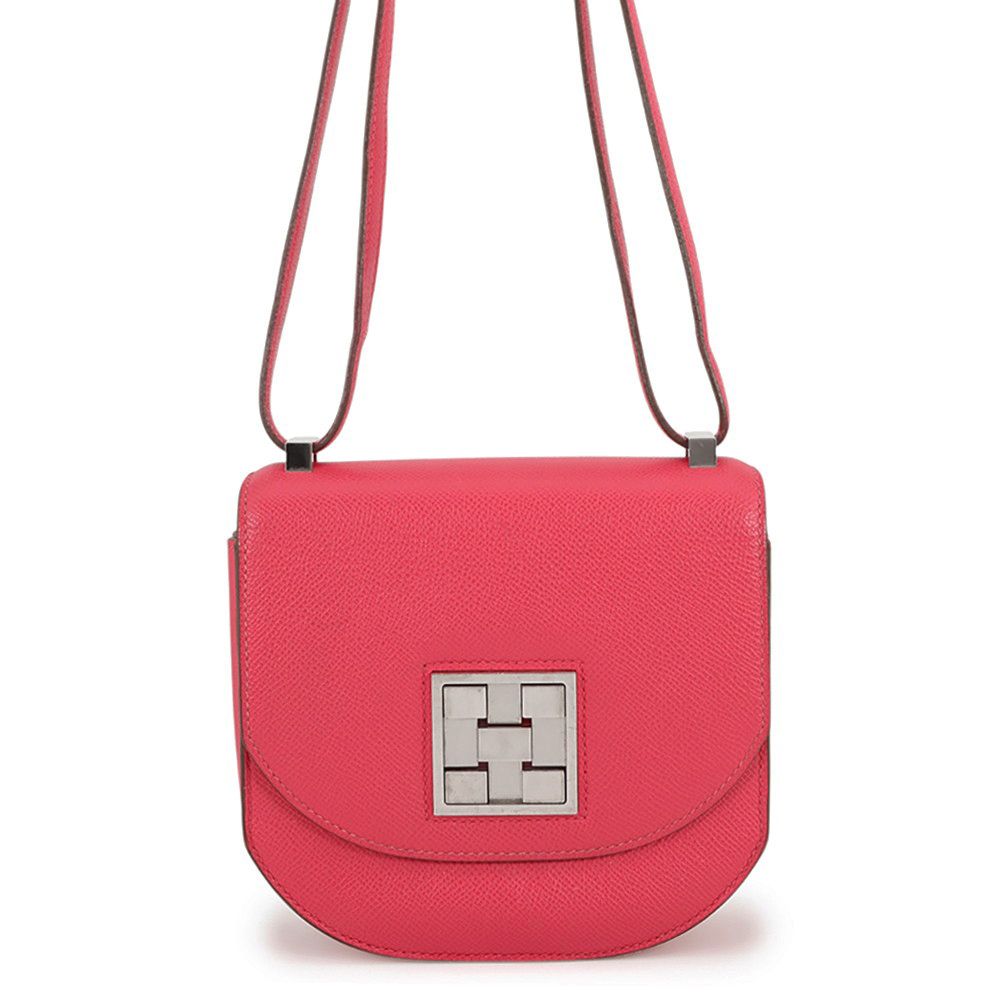 Hermes Shoulder Bag Mosaic Van Quatre Rose Silver Epsom