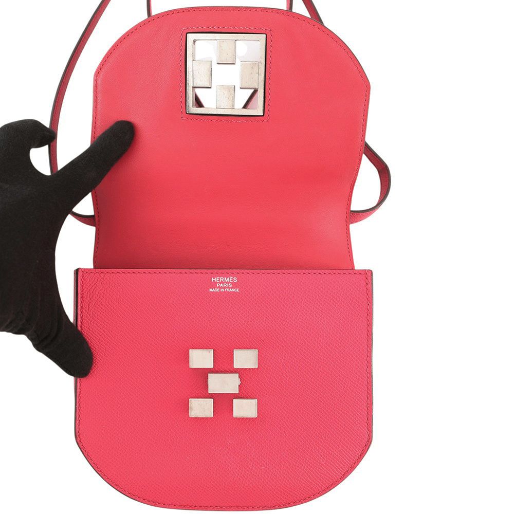 Hermes Shoulder Bag Mosaic Van Quatre Rose Silver Epsom — view 6