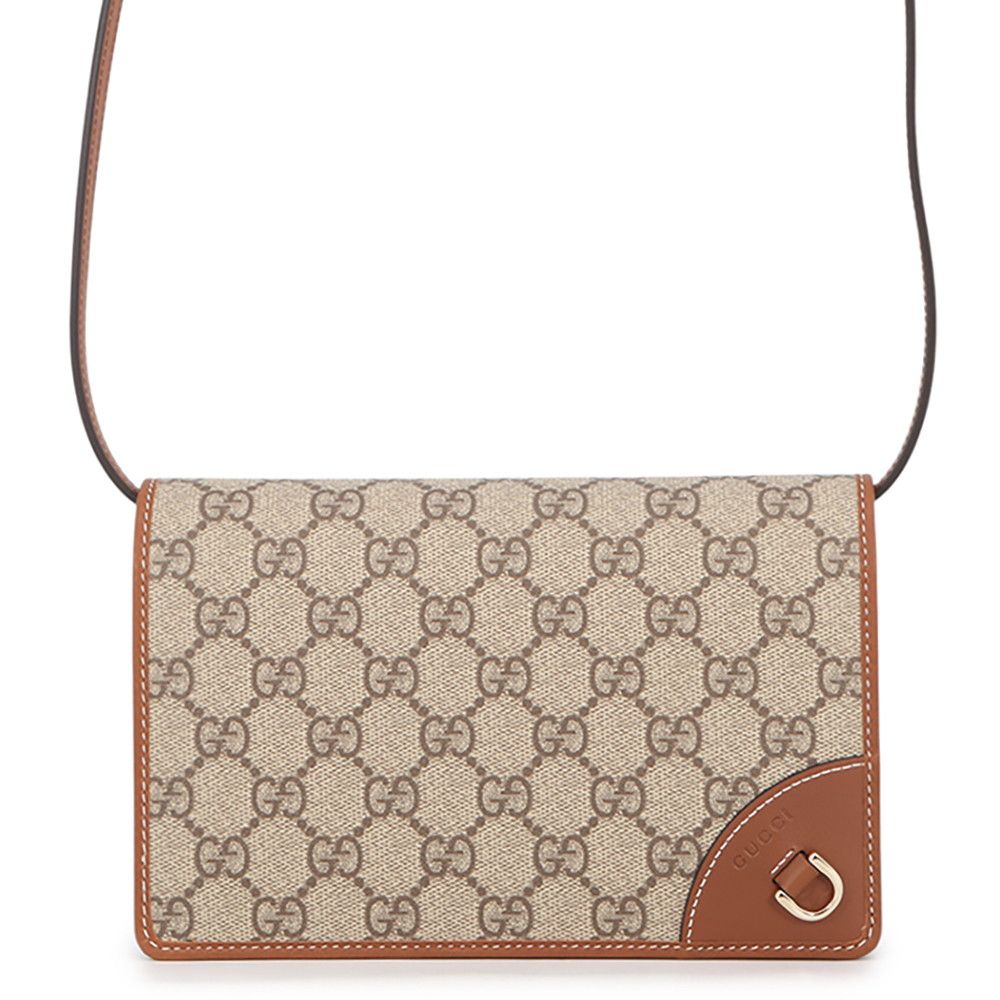 Gucci Shoulder Wallet GG Emblem Supreme Leather