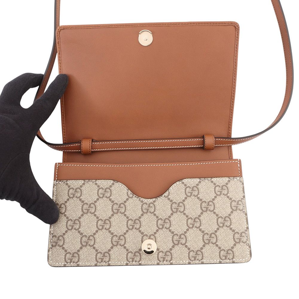 Gucci Shoulder Wallet GG Emblem Supreme Leather — view 5