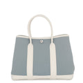 Hermes Tote Garden Party TPM Blue Run Cles Silver Toile Officier Negonda