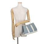 Hermes Tote Garden Party TPM Blue Run Cles Silver Toile Officier Negonda — view 4