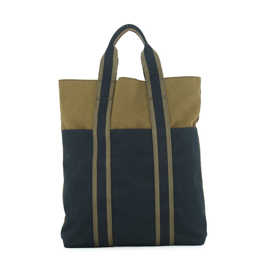 Hermes Tote Fourre Tout Cabas Green Black Canvas
