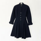 Dior Eg8 Miss a Line Flare Coat M Black Wool