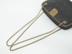 Dior Honeycomb Pattern Chain Shoulder Bag Pochette Black — view 4