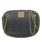 Dior Honeycomb Pattern Chain Shoulder Bag Pochette Black