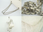 Chanel CC Logo Quilted 25 Double Flap Chain Shoulder Bag Tweed White — view 6