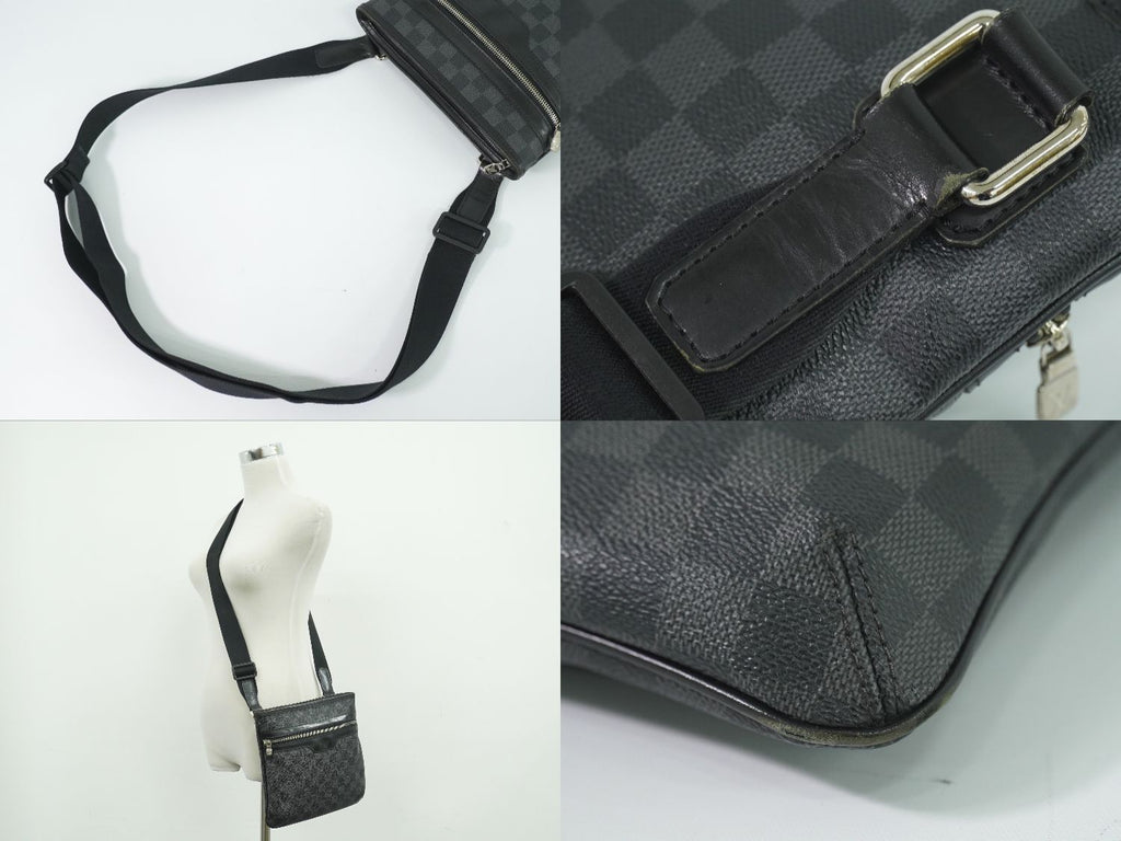 Louis Vuitton LV Thomas Damier Graphite Shoulder Bag Pochette Black Gray — view 6