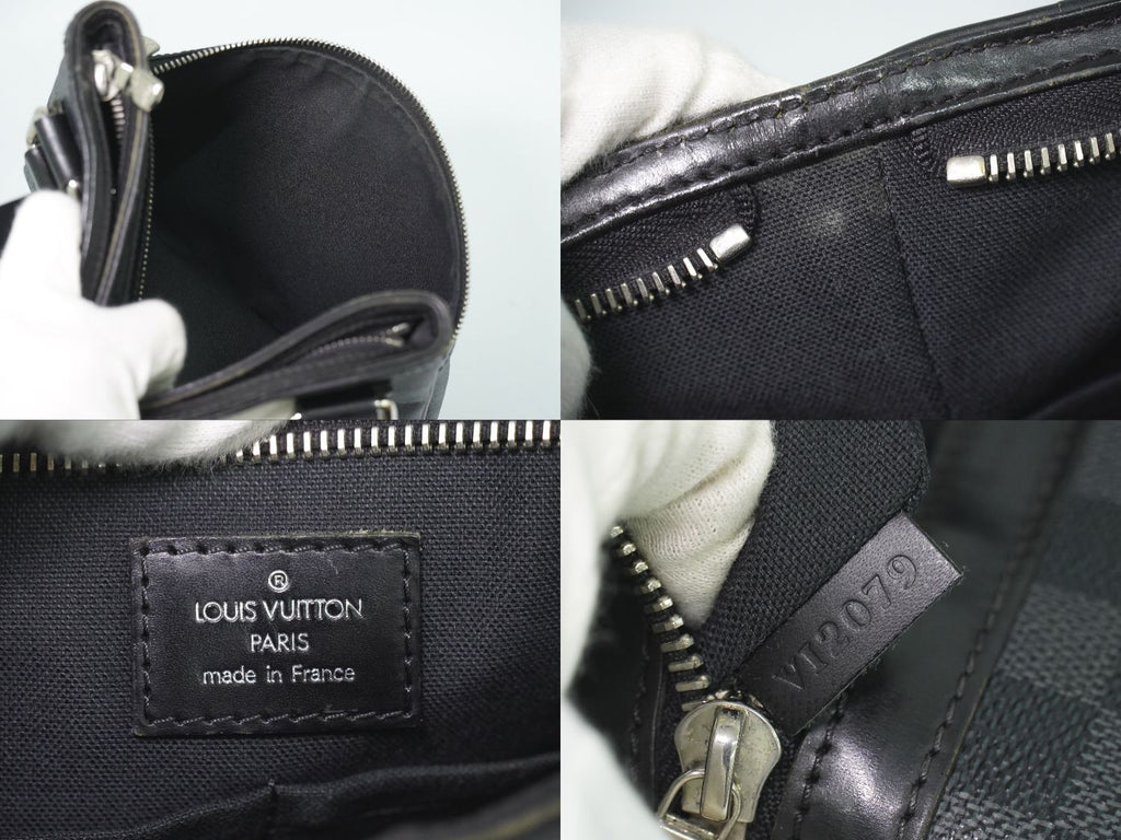 Louis Vuitton LV Thomas Damier Graphite Shoulder Bag Pochette Black Gray — view 9