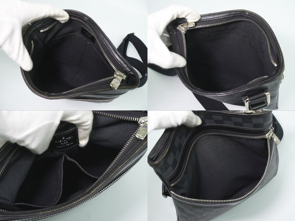Louis Vuitton LV Thomas Damier Graphite Shoulder Bag Pochette Black Gray — view 8