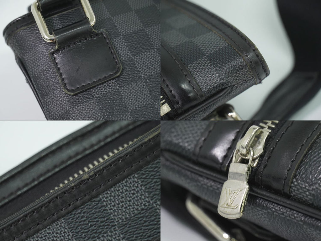 Louis Vuitton LV Thomas Damier Graphite Shoulder Bag Pochette Black Gray — view 7