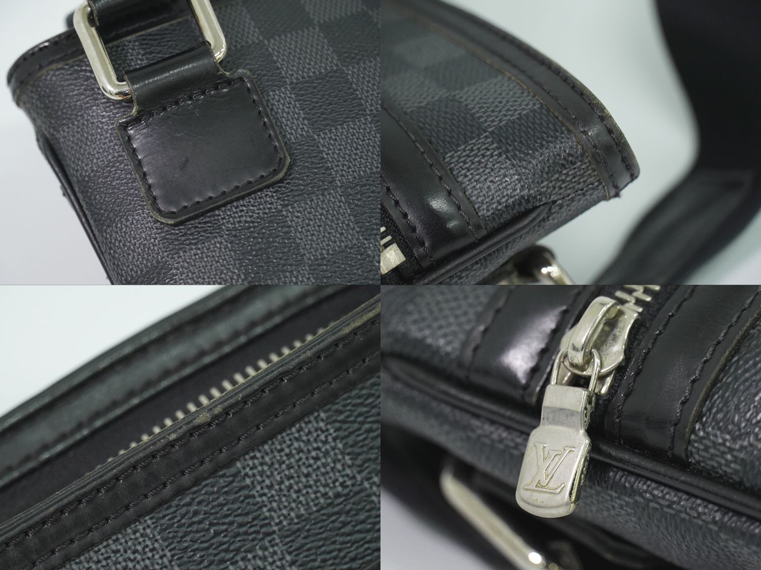 Louis Vuitton LV Thomas Damier Graphite Shoulder Bag Pochette Black Gray — view 7