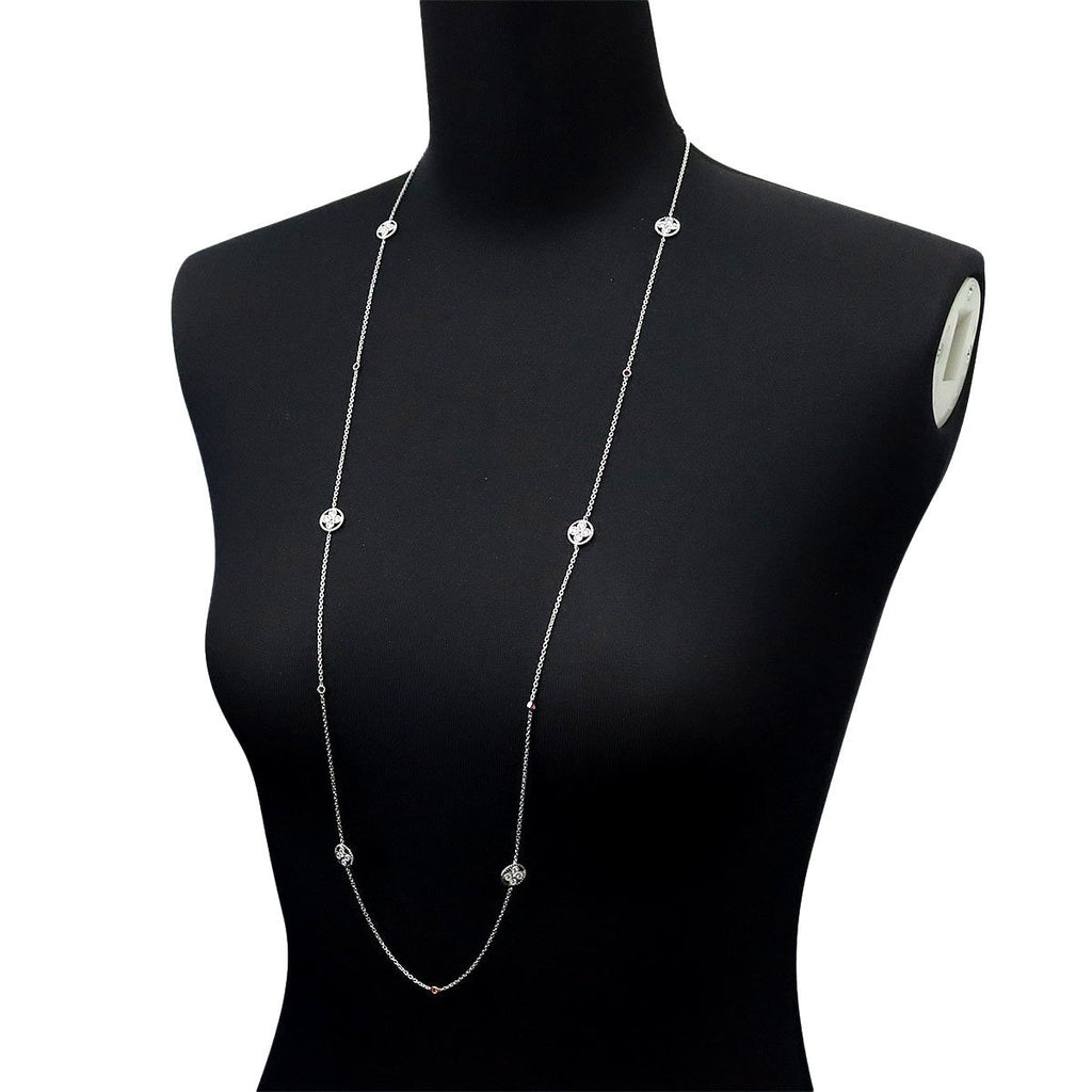 Louis Vuitton Pendentif Sunblossom Diamond Multi Stone Necklace 88 18k WG — view 7