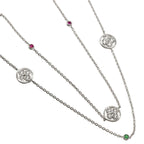 Louis Vuitton Pendentif Sunblossom Diamond Multi Stone Necklace 88 18k WG — view 3