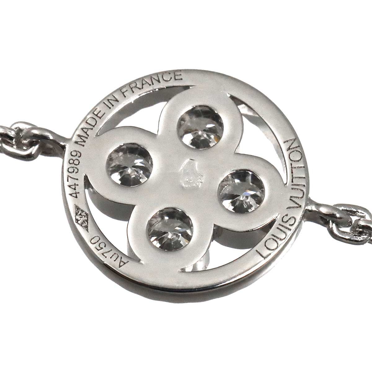 Louis Vuitton Pendentif Sunblossom Diamond Multi Stone Necklace 88 18k WG — view 4