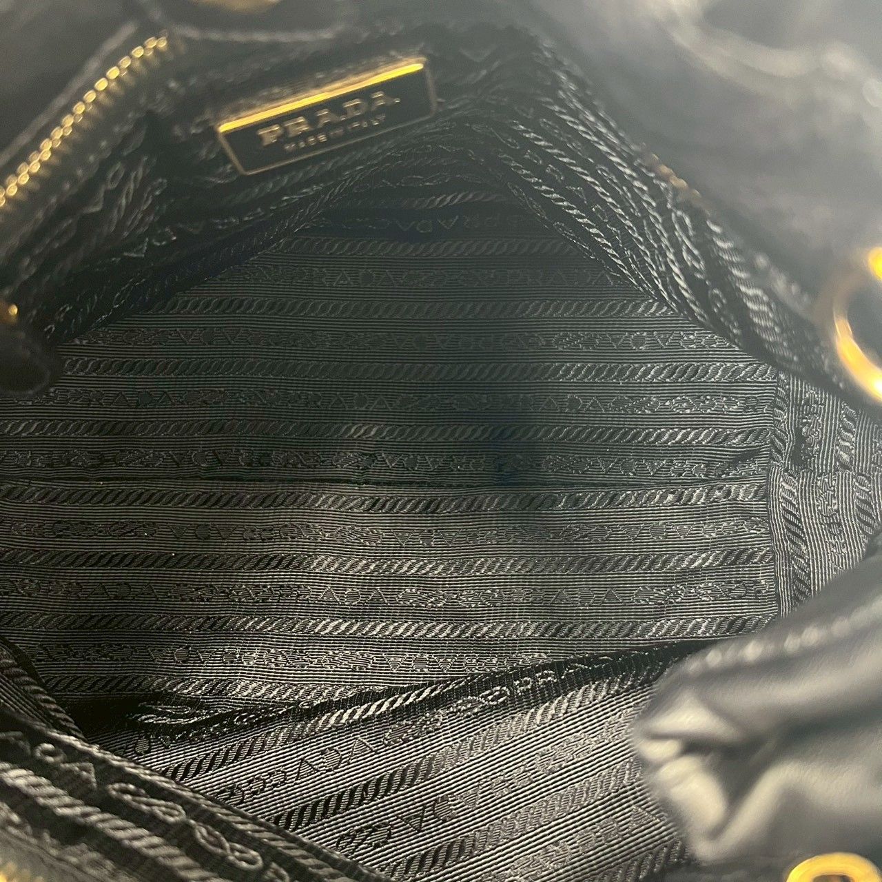 Prada Logo Rose Motif Leather 2-Way Mini Tote Shoulder Bag Black — view 9