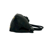 Prada Logo Rose Motif Leather 2-Way Mini Tote Shoulder Bag Black — view 6
