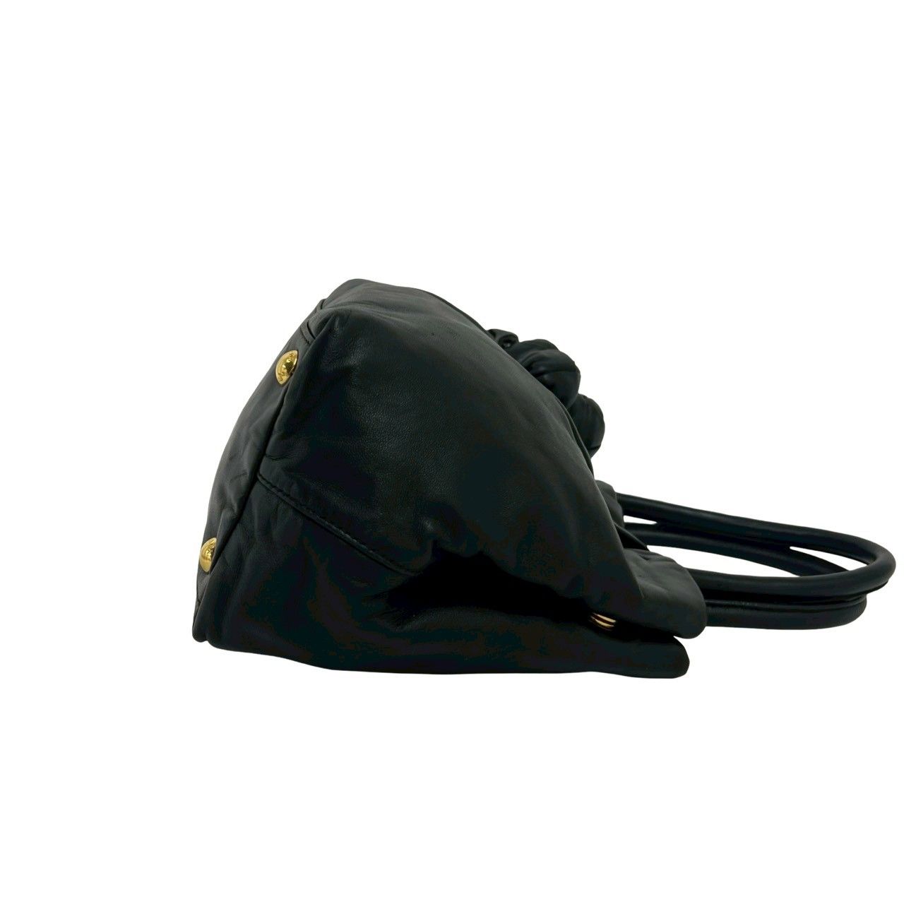 Prada Logo Rose Motif Leather 2-Way Mini Tote Shoulder Bag Black — view 6