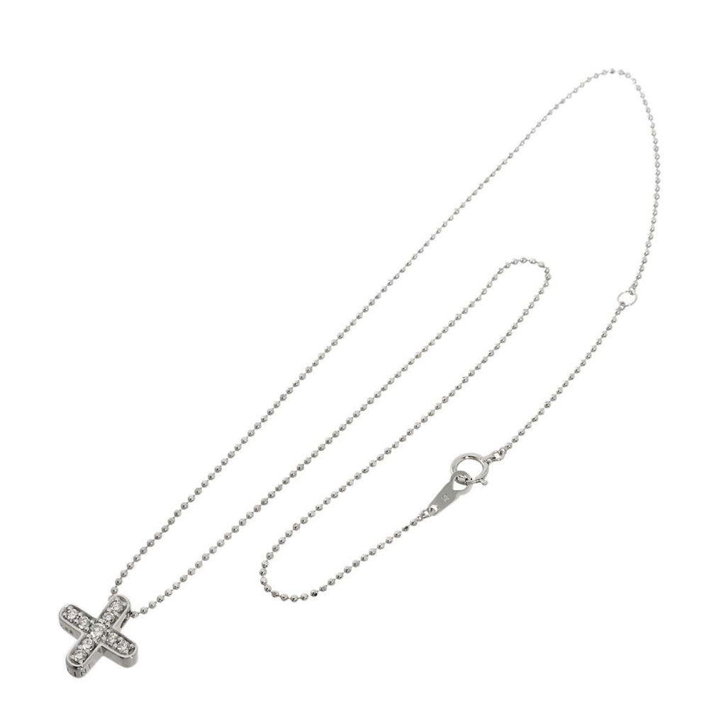 Celine Cross Diamond Necklace 42 18k WG White Gold — view 2