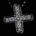 Celine Cross Diamond Necklace 42 18k WG White Gold — view 9