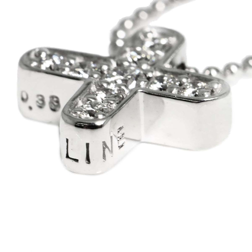 Celine Cross Diamond Necklace 42 18k WG White Gold — view 5