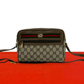 Gucci Vintage Sherry Line GG Logo Leather Shoulder Bag Pochette Brown