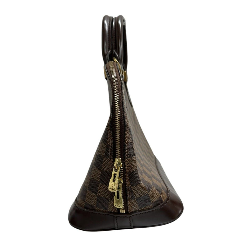 Louis Vuitton Damier Alma Brown Gold Leather Handbag — view 4