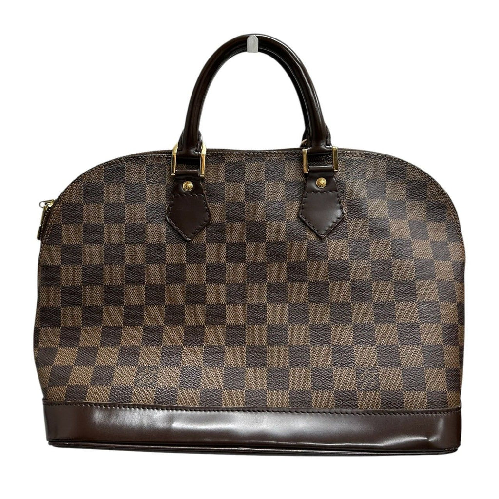 Louis Vuitton Damier Alma Brown Gold Leather Handbag