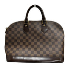 Louis Vuitton Damier Alma Brown Gold Leather Handbag