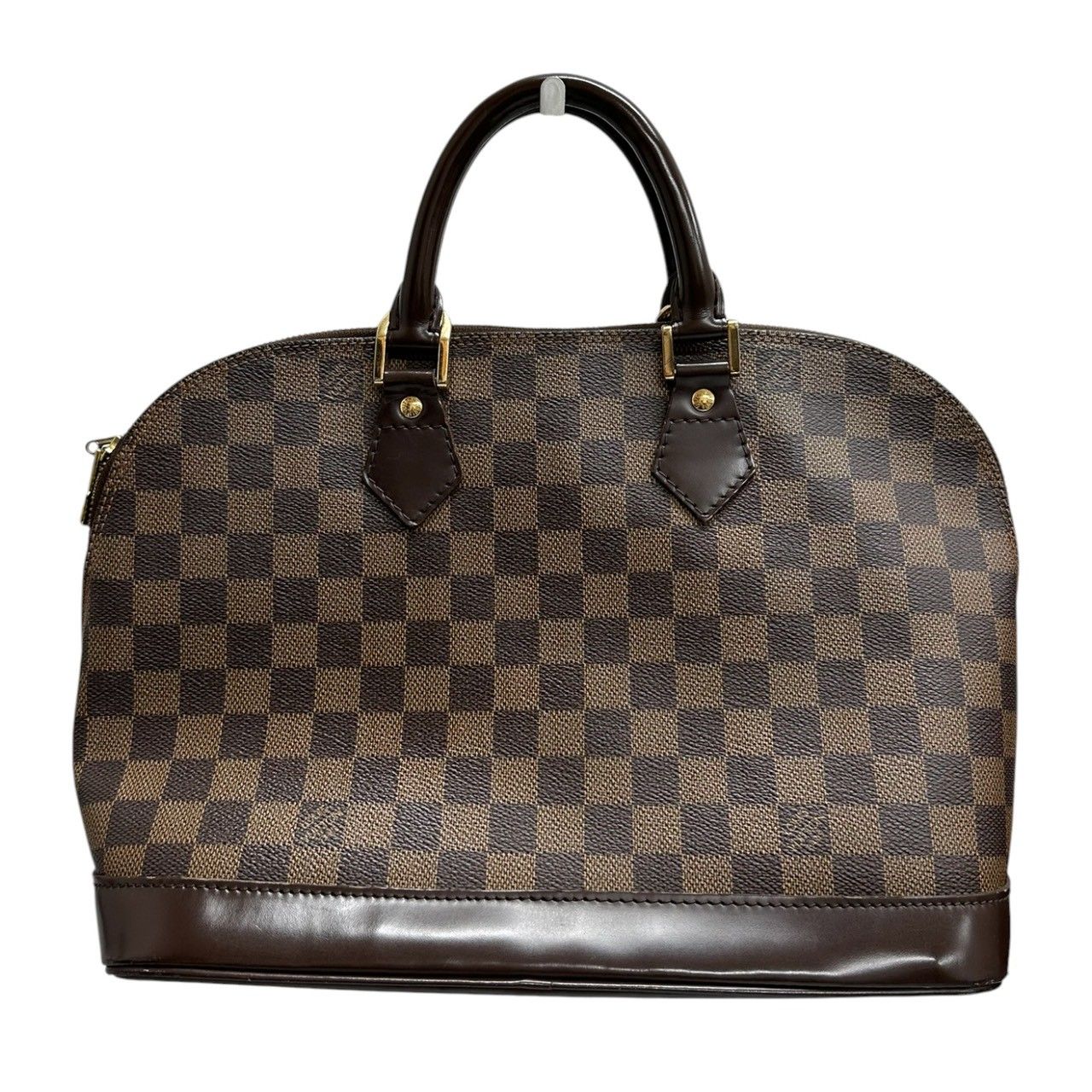 Louis Vuitton Damier Alma Brown Gold Leather Handbag