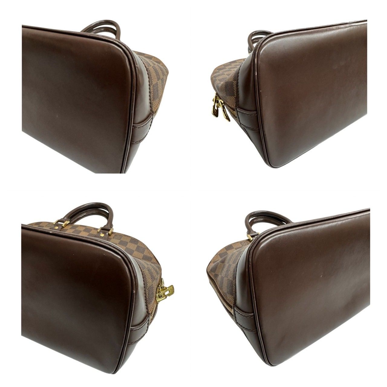 Louis Vuitton Damier Alma Brown Gold Leather Handbag — view 7