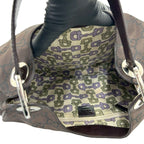 Gucci GG Pattern Canvas Leather Shoulder Bag Tote Brown — view 9