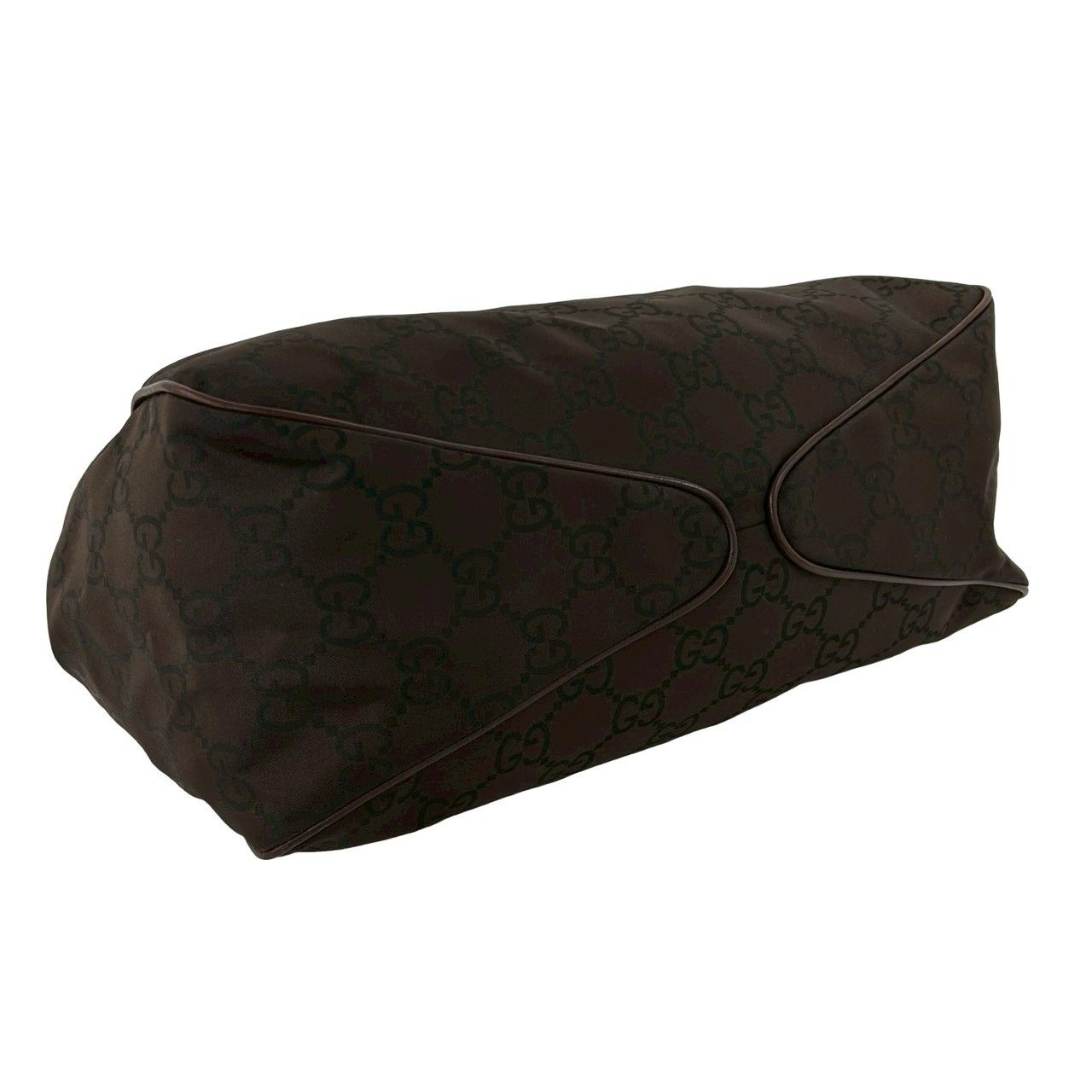Gucci GG Pattern Canvas Leather Shoulder Bag Tote Brown — view 7