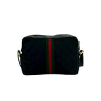Gucci Vintage Sherry Line GG Logo Pattern Canvas Leather Mini Shoulder Bag Black — view 3