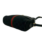 Gucci Vintage Sherry Line GG Logo Pattern Canvas Leather Mini Shoulder Bag Black — view 8